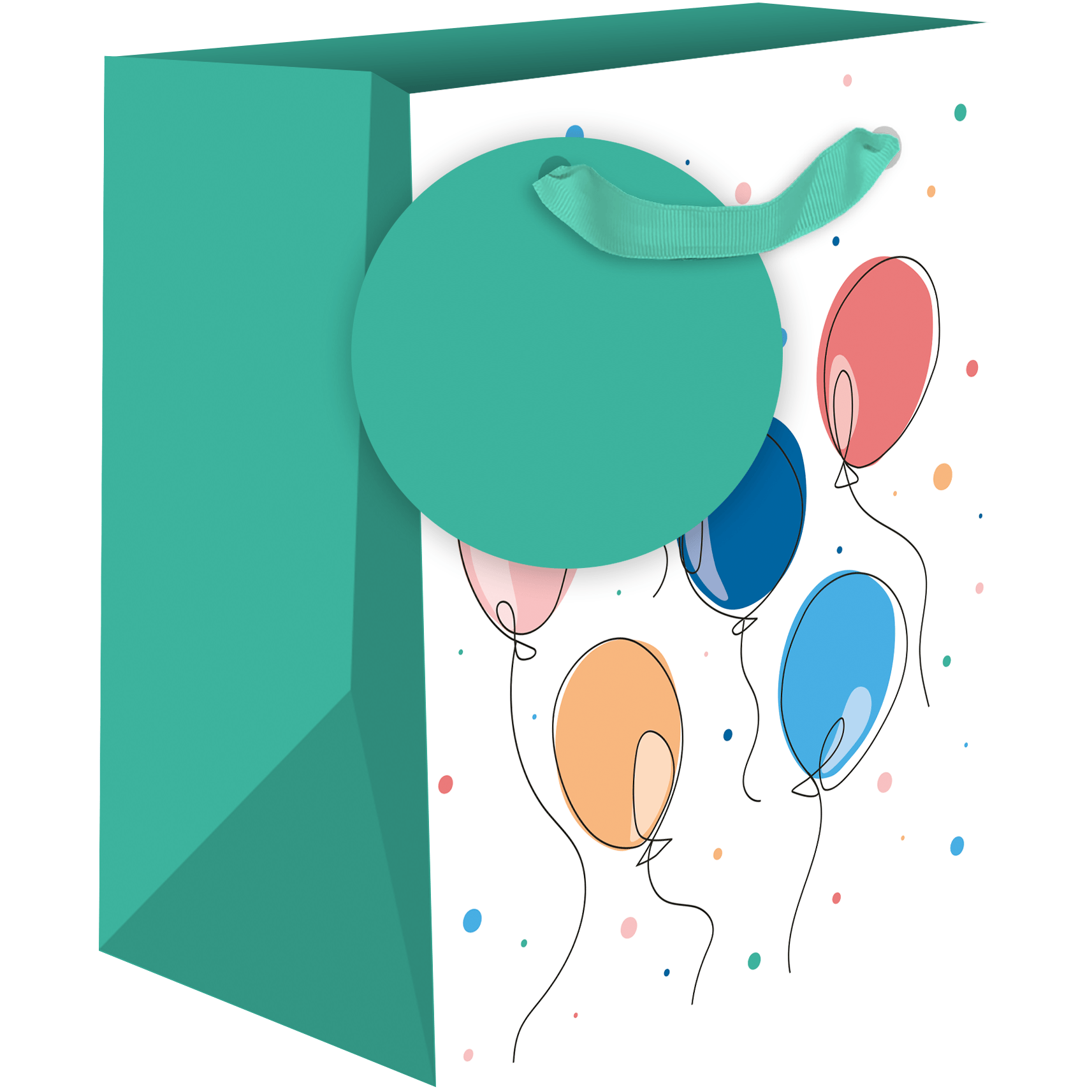 Small AB PICTURA gift bags with colorful balloon designs, perfect for party favors and small presents.
